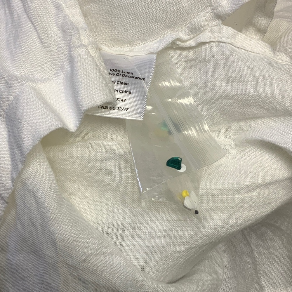 Talbots White Tunic with Colorful Embroidery. Linen. Size M - Picture 7 of 7